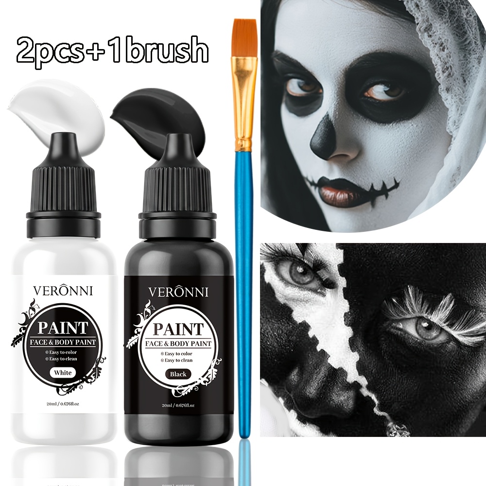 Cosplay Prop Paint - 2 Bottles Black & White Face