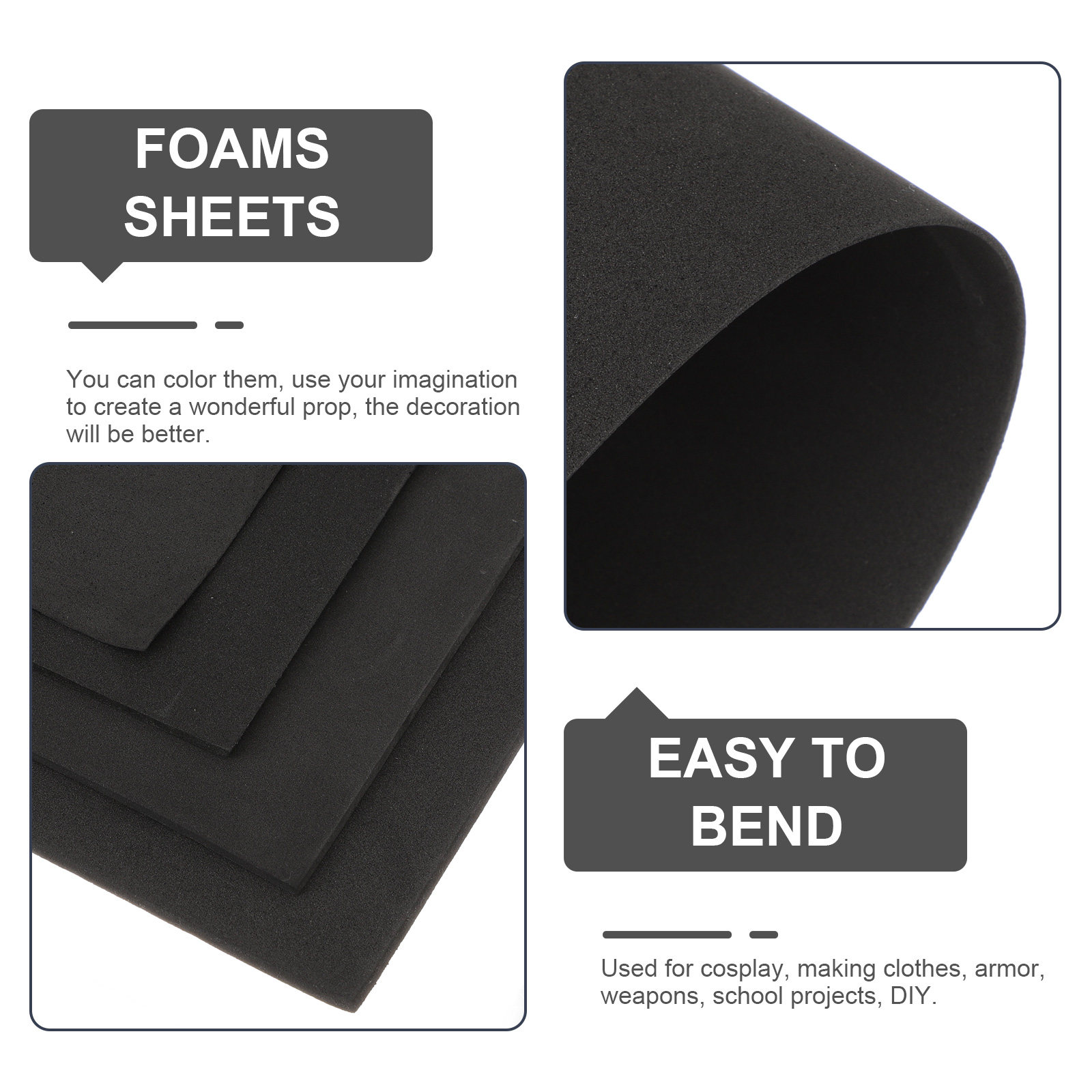 4Pcs Eva Foam Board Sheets DIY - Cosplay Prop Foam Board 评论和价格